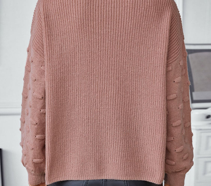 Round Neck Drop Shoulder Sweater