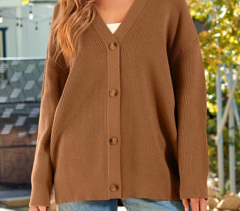 Button Down Long Sleeve Cardigan