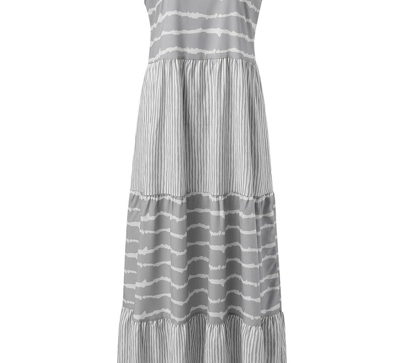 Tiered Striped Sleeveless Cami Dress