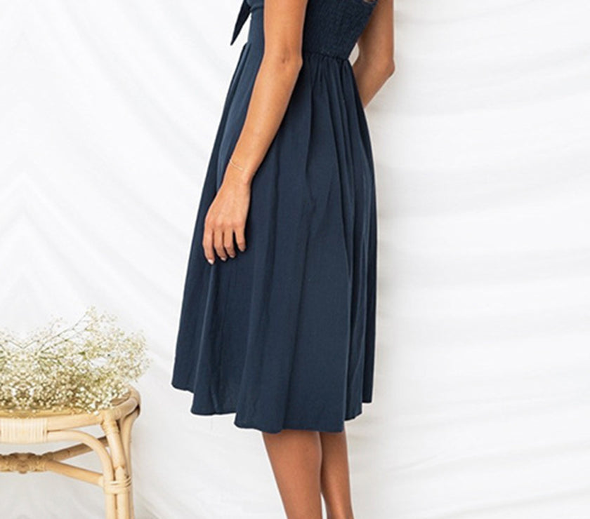 Cutout Smocked Sweetheart Neck Cami Dress