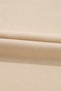 Apricot Striped Accent Pullover and Shorts Two Piece Casual Set