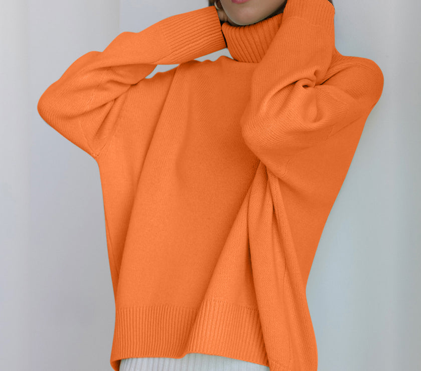 Basic Bae Turtleneck Dropped Shoulder Long Sleeve Sweater
