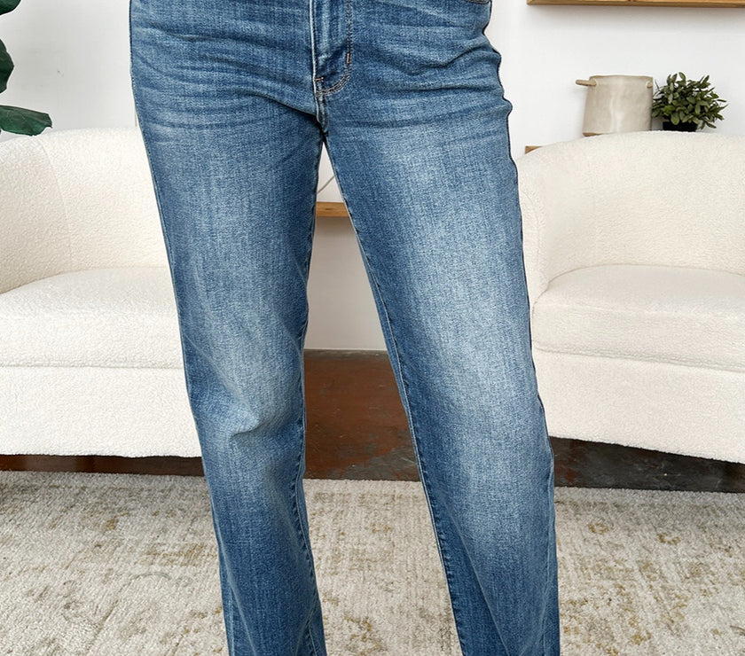 Judy Blue Full Size Mid Rise Release Hem Jeans