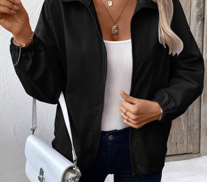 Ivy Lane Pocketed Zip Up Long Sleeve Jacket