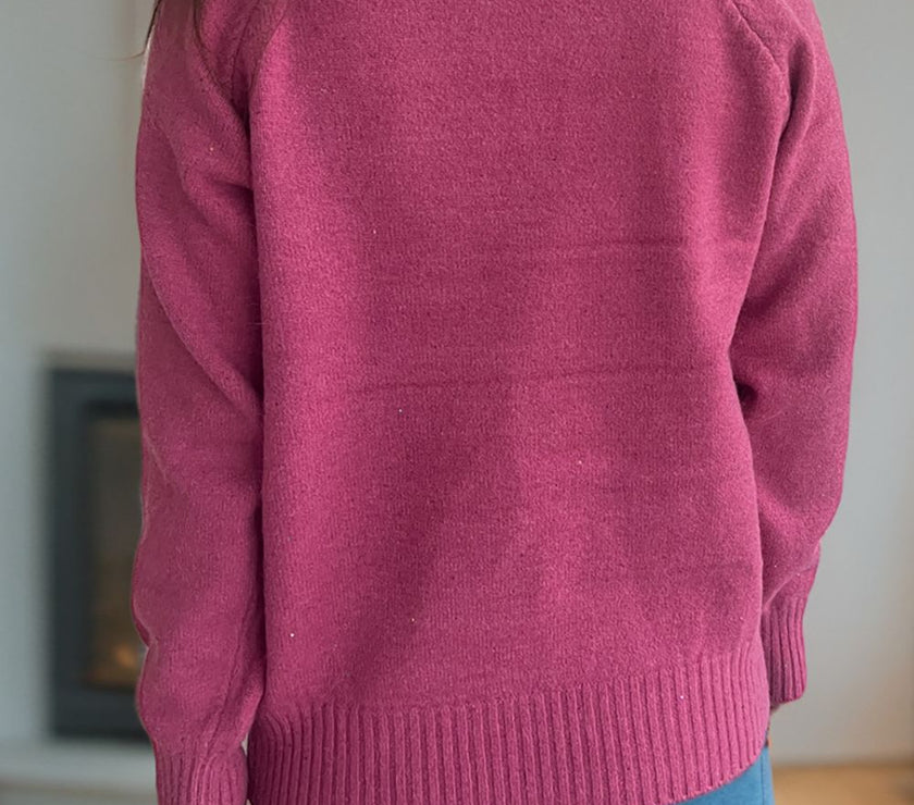 Ribbed Turtleneck Raglan Sleeve Sweater