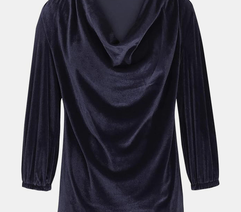 Cowl Neck Three-Quarter Sleeve Top