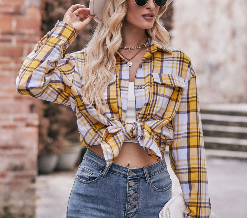 Mandy Plaid Dropped Shoulder Longline Shirt