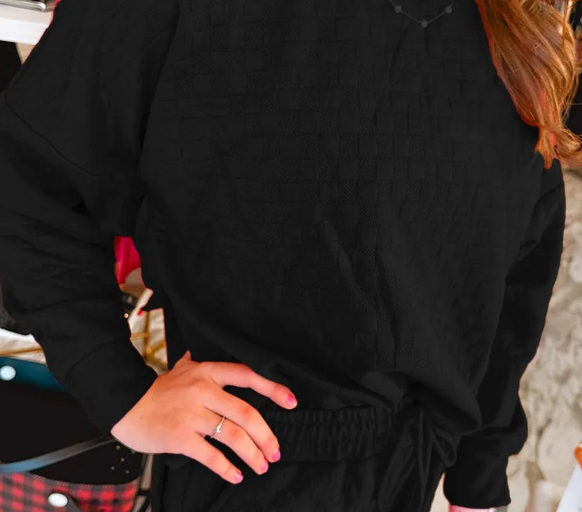 High-Low Round Neck Top and Pants Set