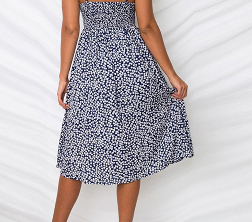 Cutout Smocked Sweetheart Neck Cami Dress