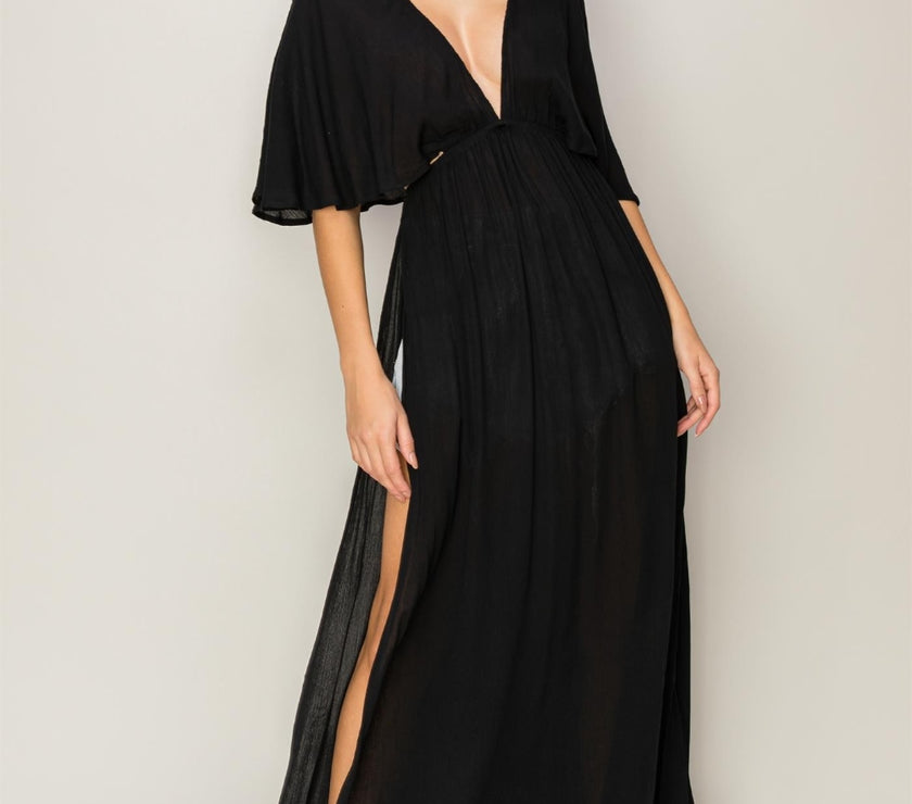 HYFVE Tie Back Maxi Split Cover Up Dress