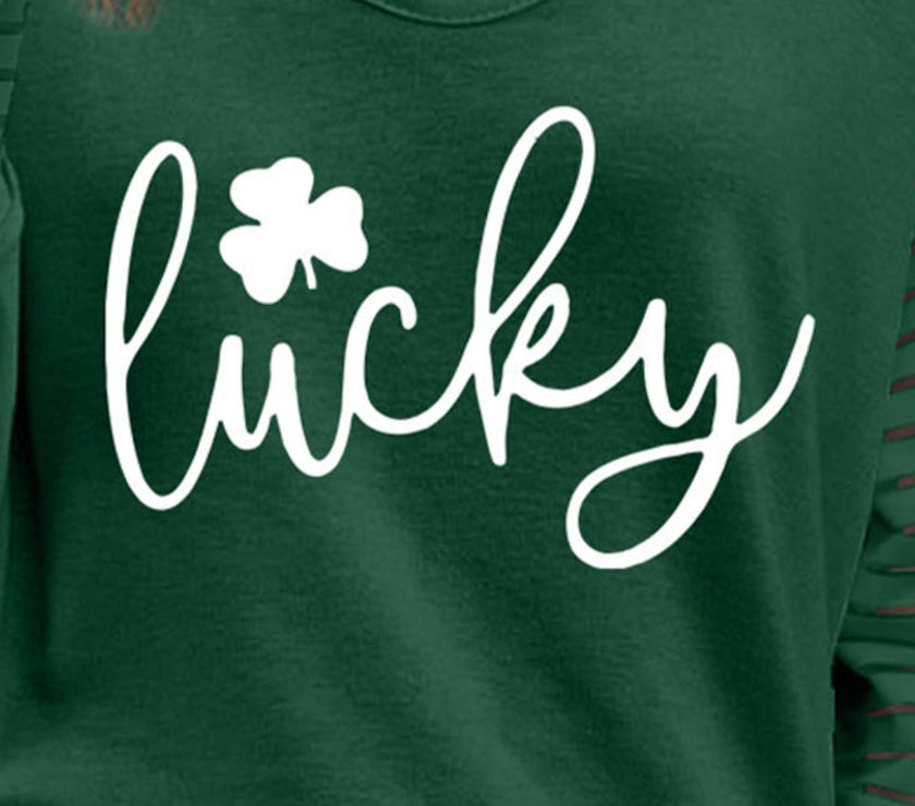 LUCKY V-Neck Raglan Sleeve Blouse