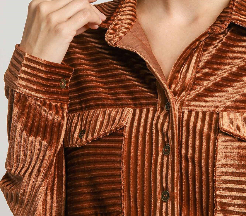 Umgee Texture Tiered Collared Long Sleeve Dress