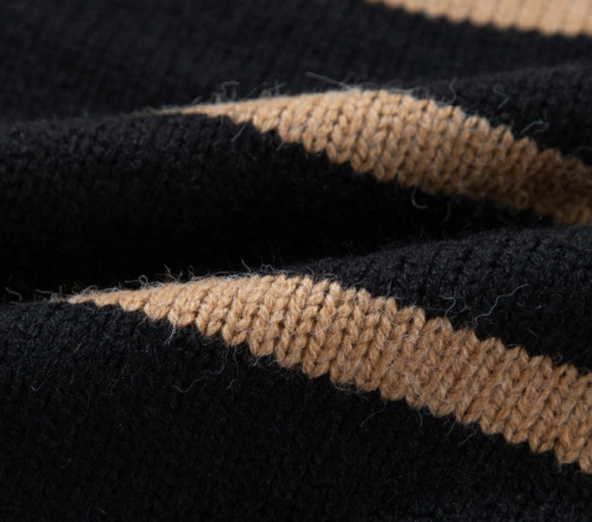 Striped Button Down Long Sleeve Cardigan