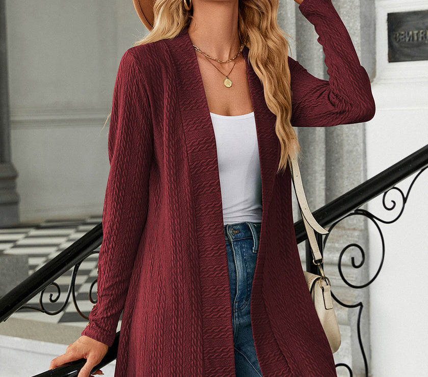 Open Front Long Sleeve Cardigan
