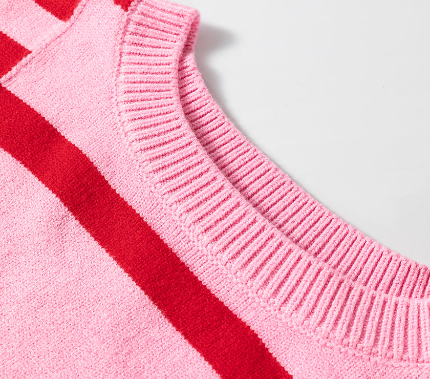 Striped Round Neck Dropped Shoulder Sweater