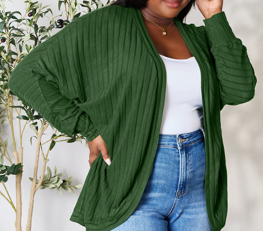 Basic Bae Full Size Ribbed Cocoon Cardigan