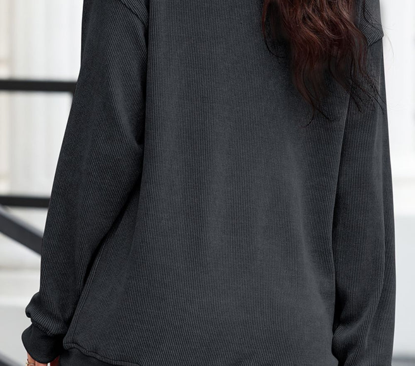 Sequin Candy Cane Round Neck Sweatshirt