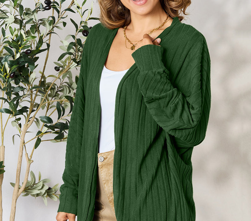 Basic Bae Full Size Ribbed Cocoon Cardigan