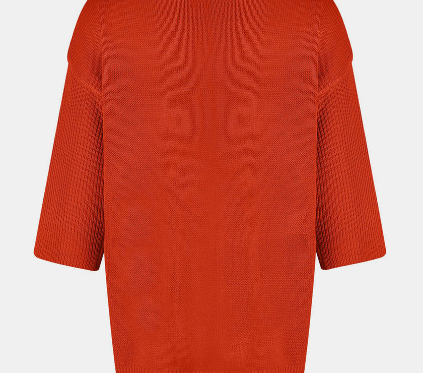 V-Neck Three-Quarter Sleeve Knit Top