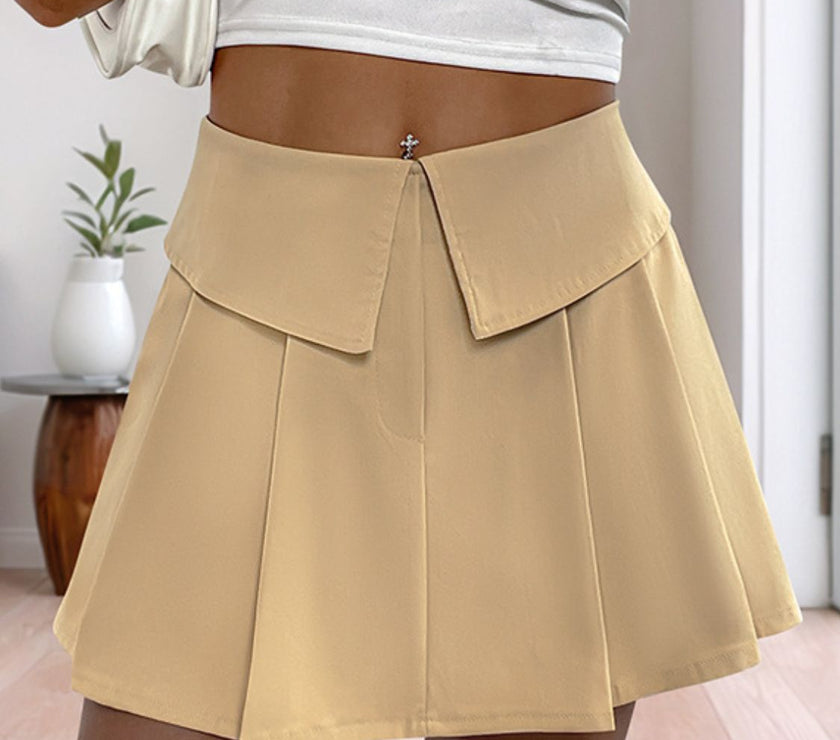 Perfee Pleated High Rise Shorts