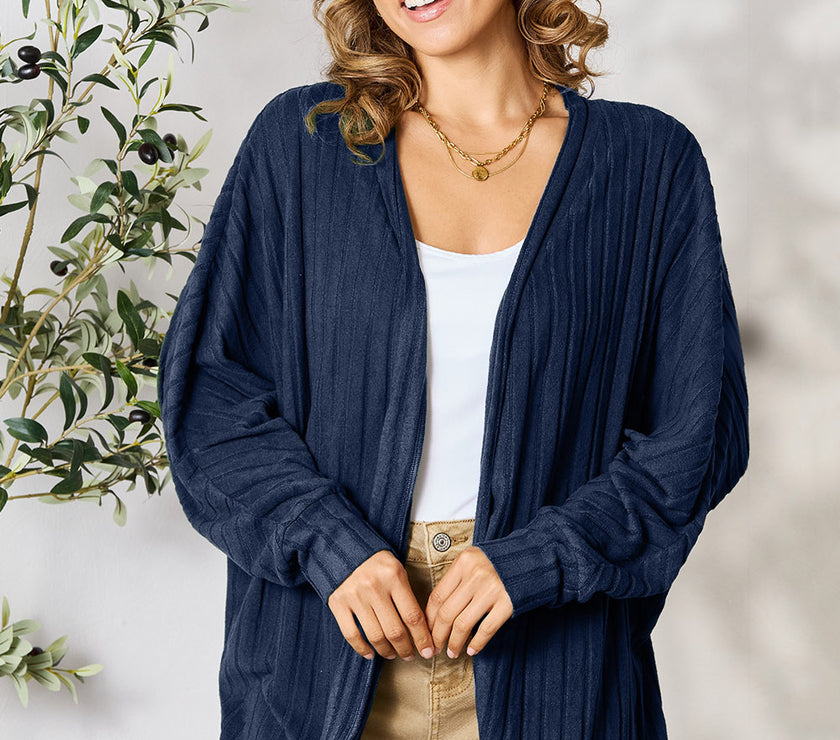 Basic Bae Full Size Ribbed Cocoon Cardigan