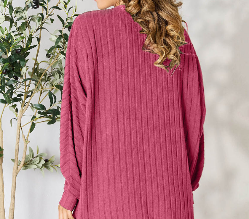 Basic Bae Full Size Ribbed Cocoon Cardigan