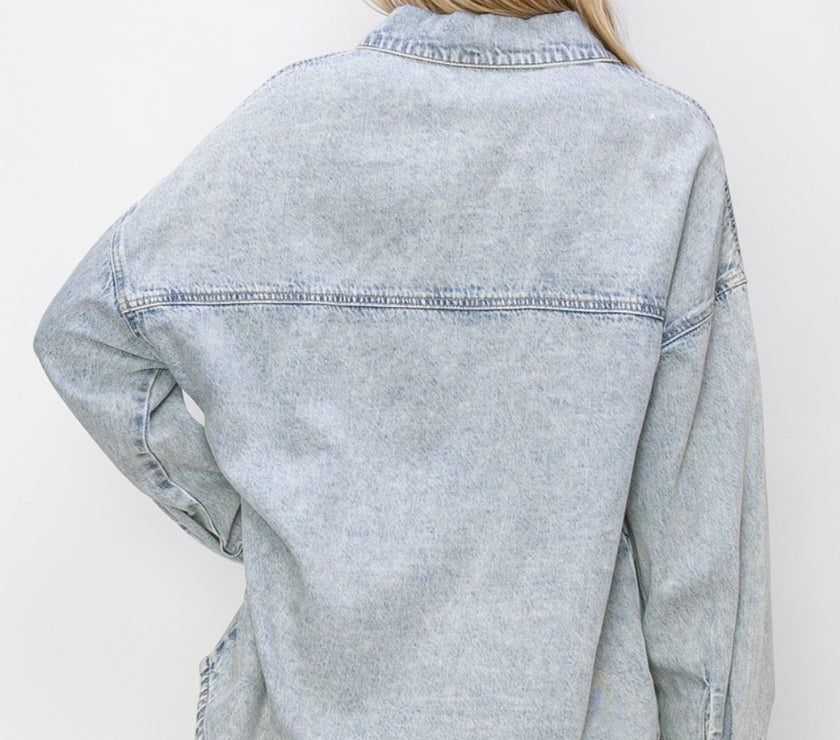 RISEN Button Up Long Sleeve Shacket