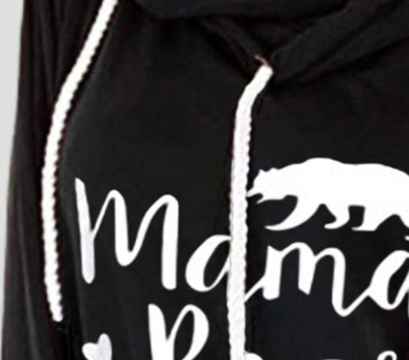 Drawstring Letter Graphic Long Sleeve Hoodie