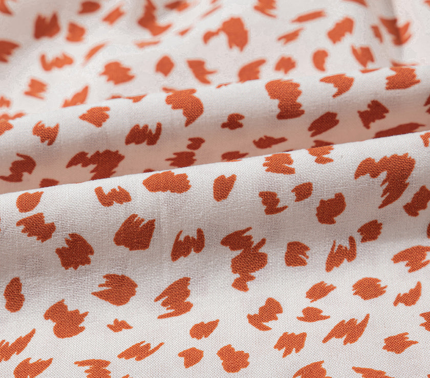 Red Printed Embroidery Detail Tie Split Neck Blouse