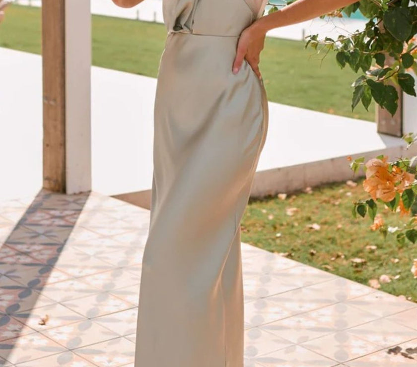 Knotted Single Shoulder Maxi Dress
