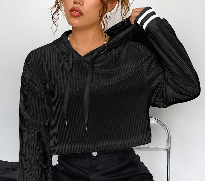 Drawstring Drop Shoulder Long Sleeve Hoodie