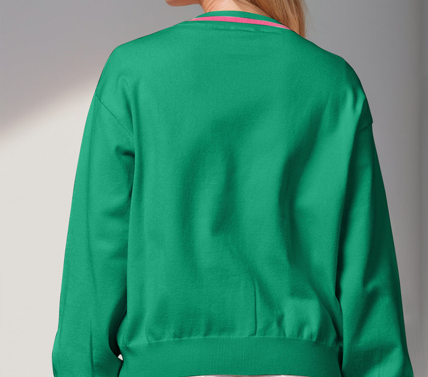 Double Take Full Size Nutcracker Sequin Bow Decor Cardigan