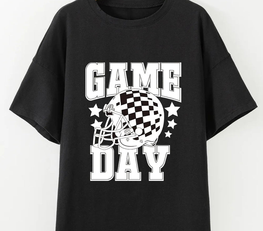 GAME DAY Round Neck Short Sleeve T-Shirt