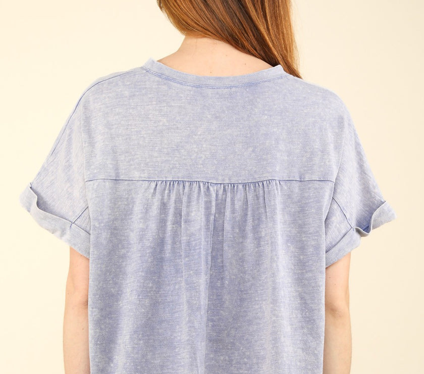 VERY J Nochted Short Sleeve Washed T-Shirt