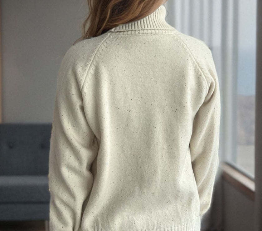 Ribbed Turtleneck Raglan Sleeve Sweater
