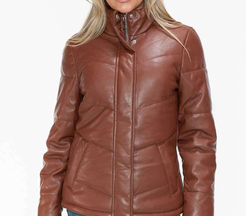 Snobbish Pocketed Zip Up Turtleneck Puffer Jacket