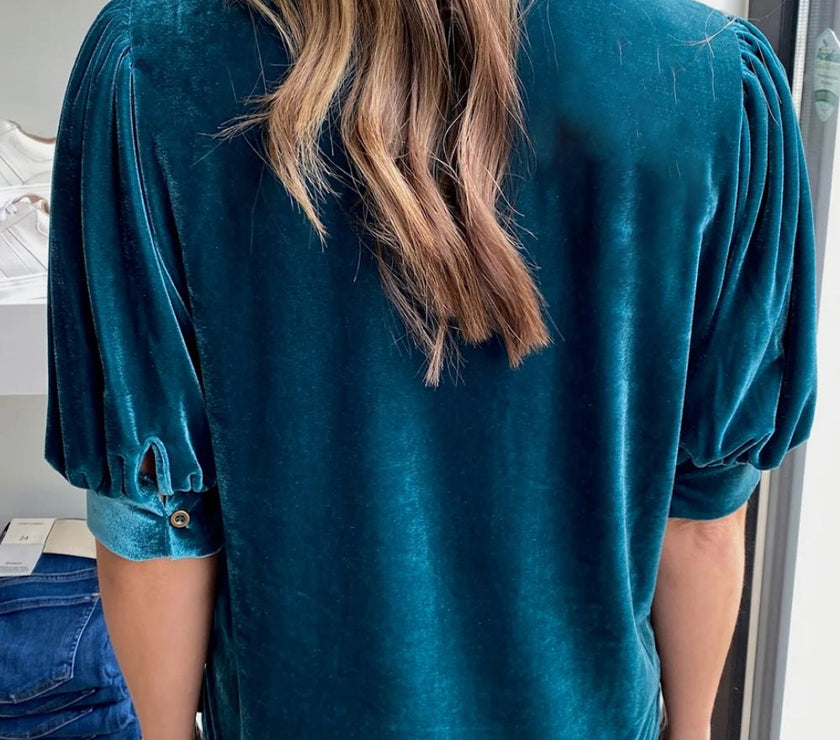 Tie Neck Half Sleeve Blouse