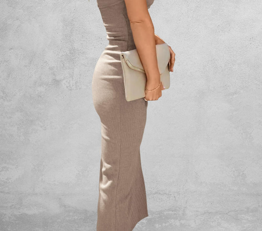 Slit Tube Midi Dress