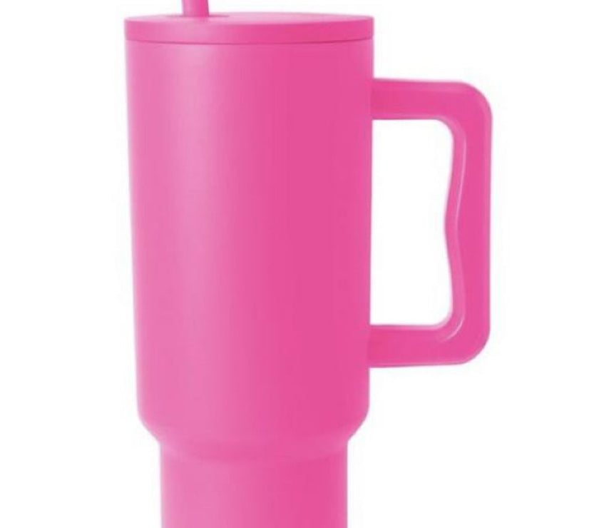 Monochromatic Stainless Steel Tumbler with Matching Straw