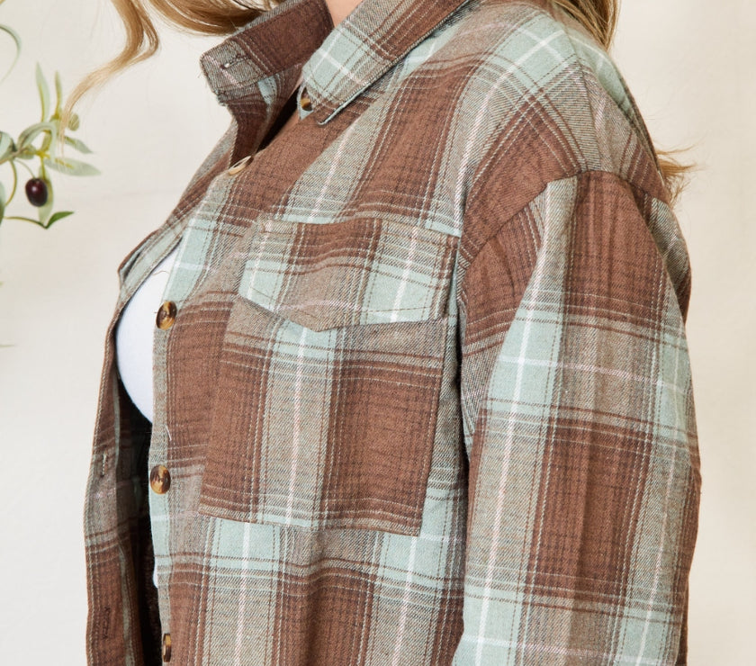Mandy Plaid Dropped Shoulder Shirt