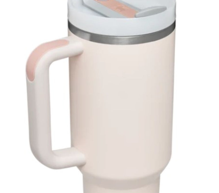 Stainless Steel Tumbler with Upgraded Handle and Straw