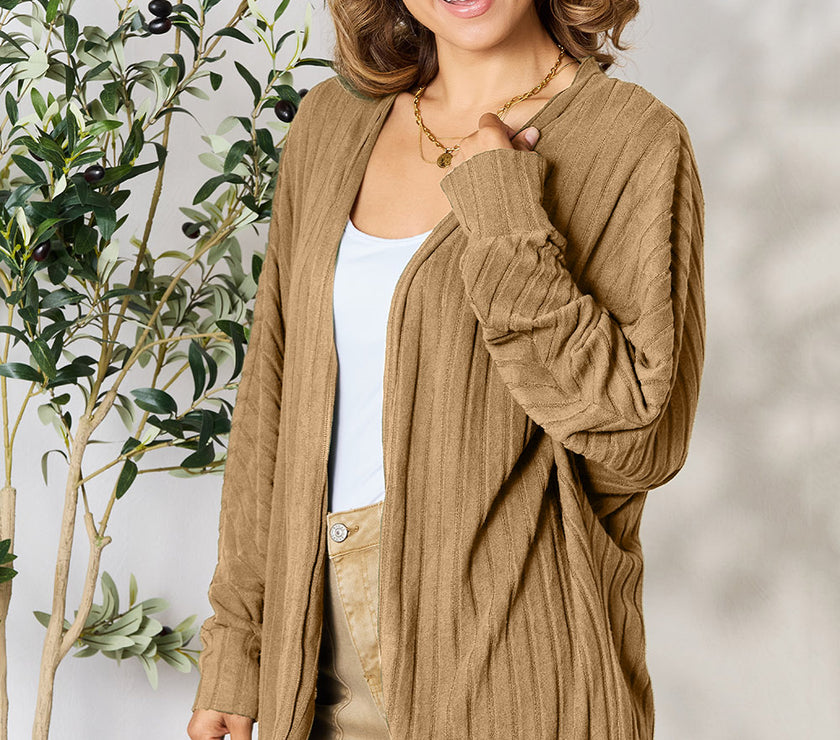 Basic Bae Full Size Ribbed Cocoon Cardigan