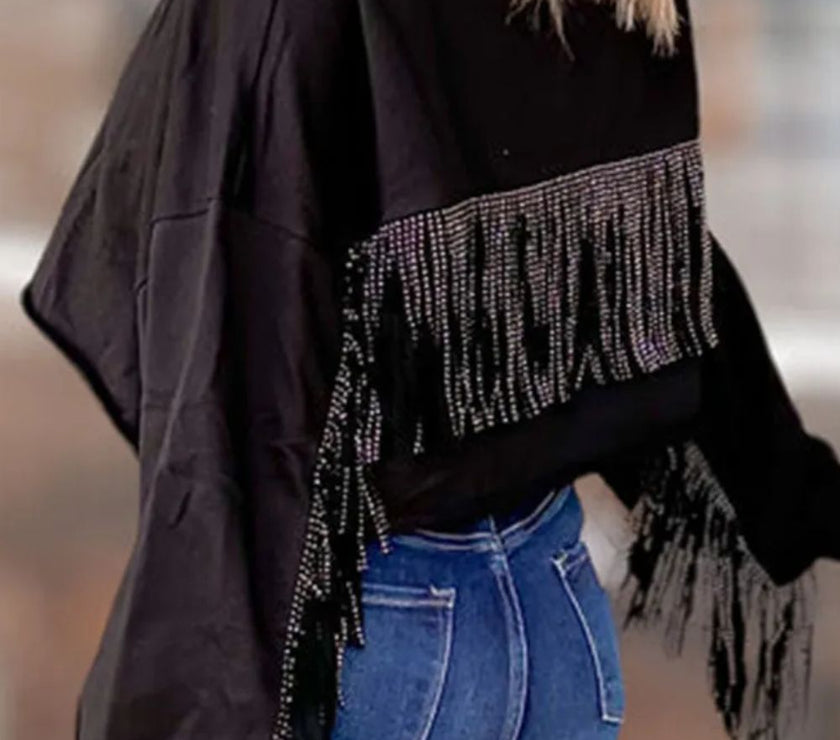 GAME DAY Fringe Long Sleeve Sweatshirt