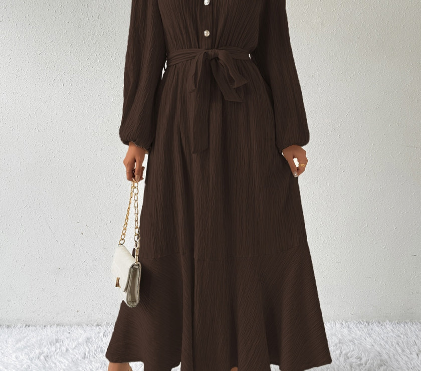 Honey Tie Waist Long Sleeve Dress