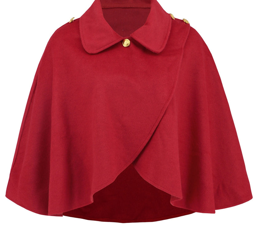 Collared Neck Cropped Cape