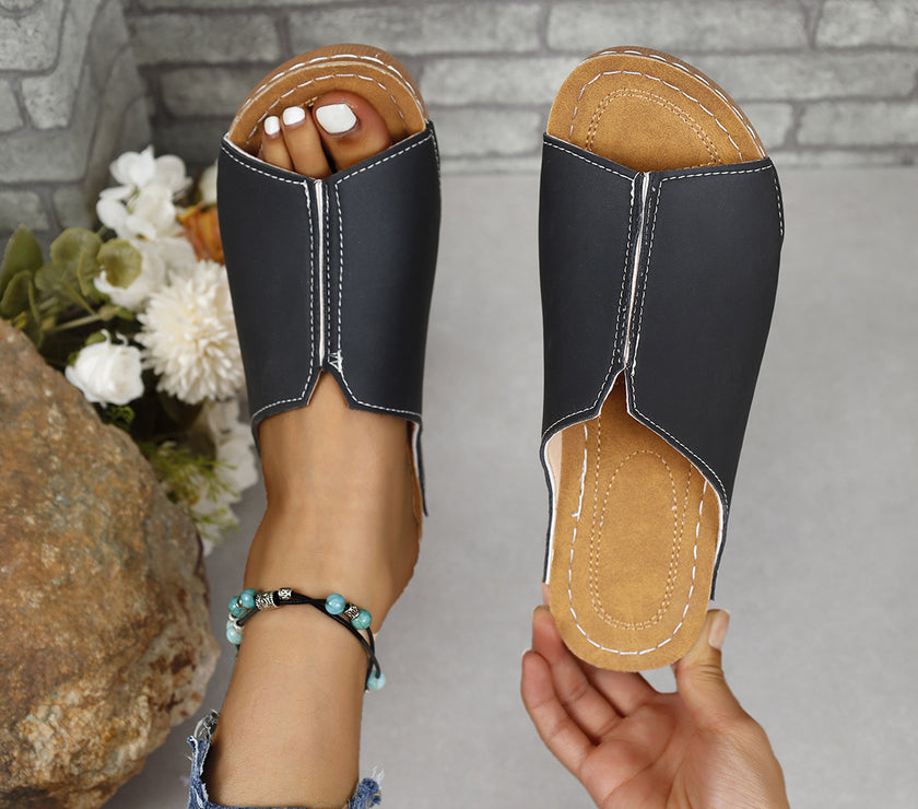 PU Leather Open Toe Sandals
