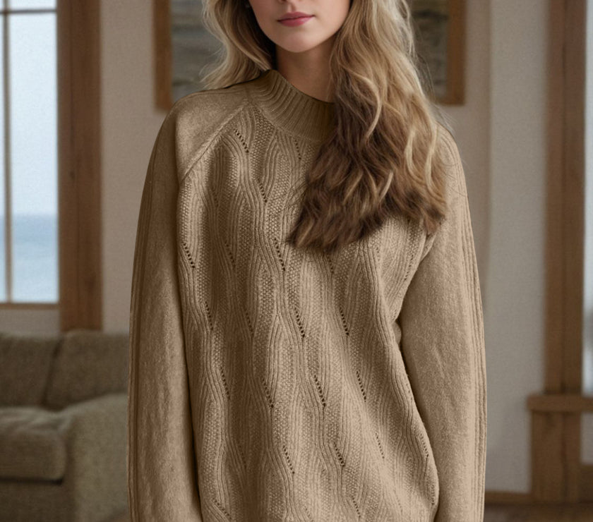 Mock Neck Long Sleeve Sweater