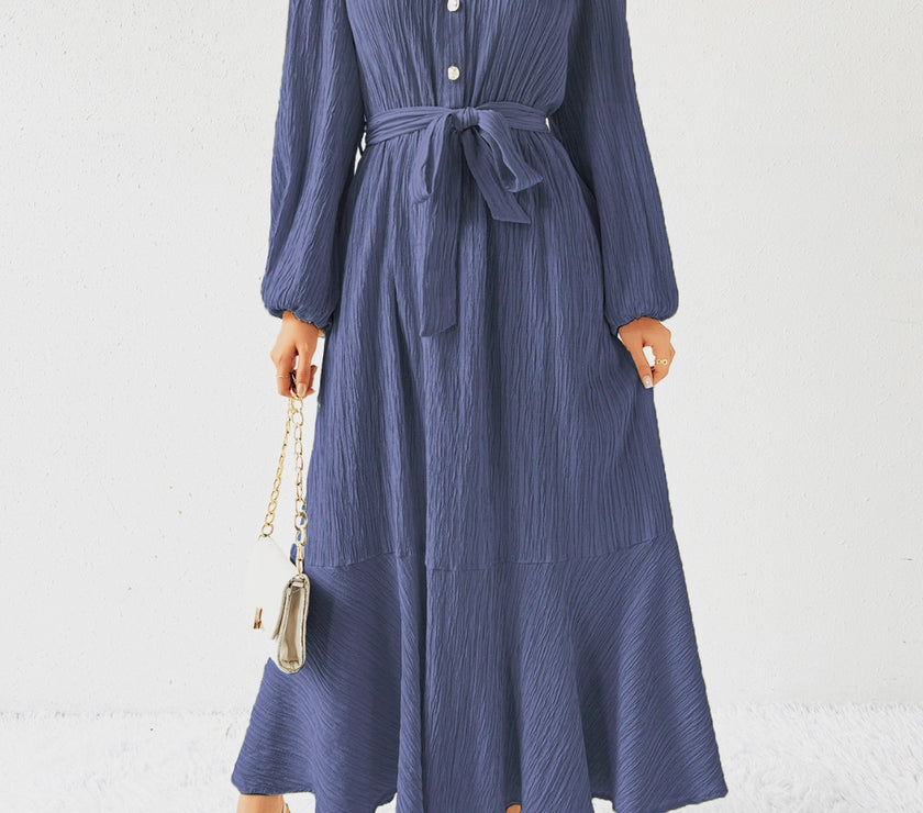 Honey Tie Waist Long Sleeve Dress