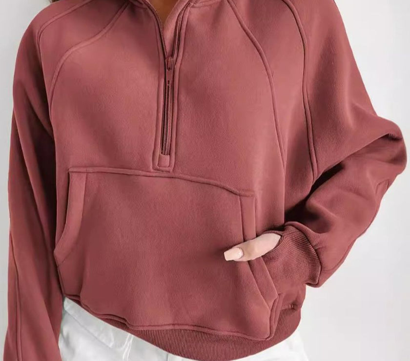 Half Zip Long Sleeve Sweatshirt