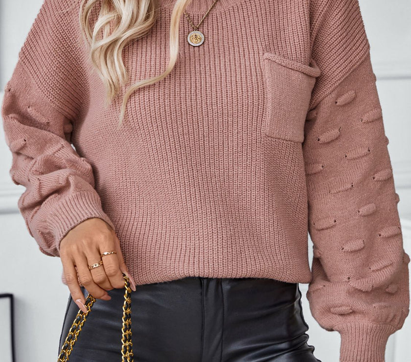 Round Neck Drop Shoulder Sweater